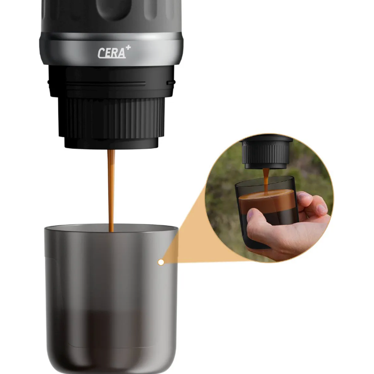 Machine à café expresso portable Cerapresso 13500 mAh – Capsules & café moulu – Gris