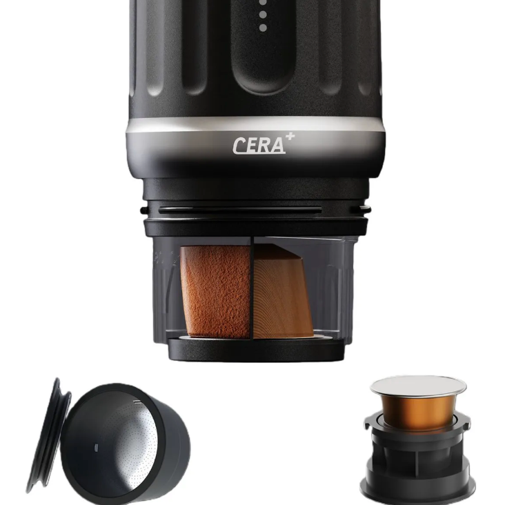 Machine à café expresso portable Cerapresso 13500 mAh – Capsules & café moulu – Gris