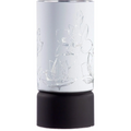 Lanterne LED en verre Flower – Blanc et noir – H 20 cm