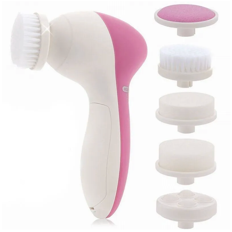 Brosse nettoyante visage électrique 5-en-1 – 5 embouts interchangeables