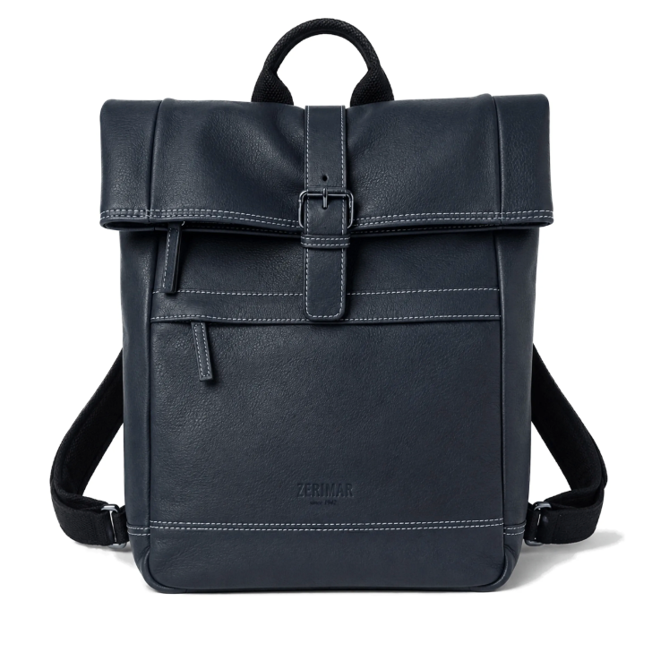 Sac à dos en cuir naturel PAPE – 36 × 28 × 8 cm – Compartiments et poches