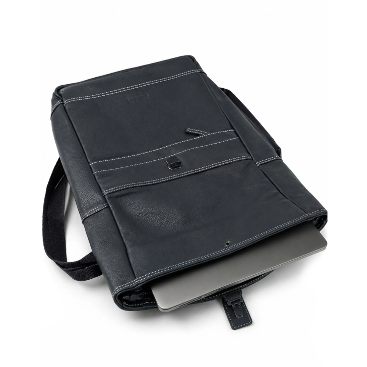 Sac à dos en cuir naturel PAPE – 36 × 28 × 8 cm – Compartiments et poches