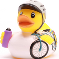 Canard de bain cycliste en vinyle – 8 cm