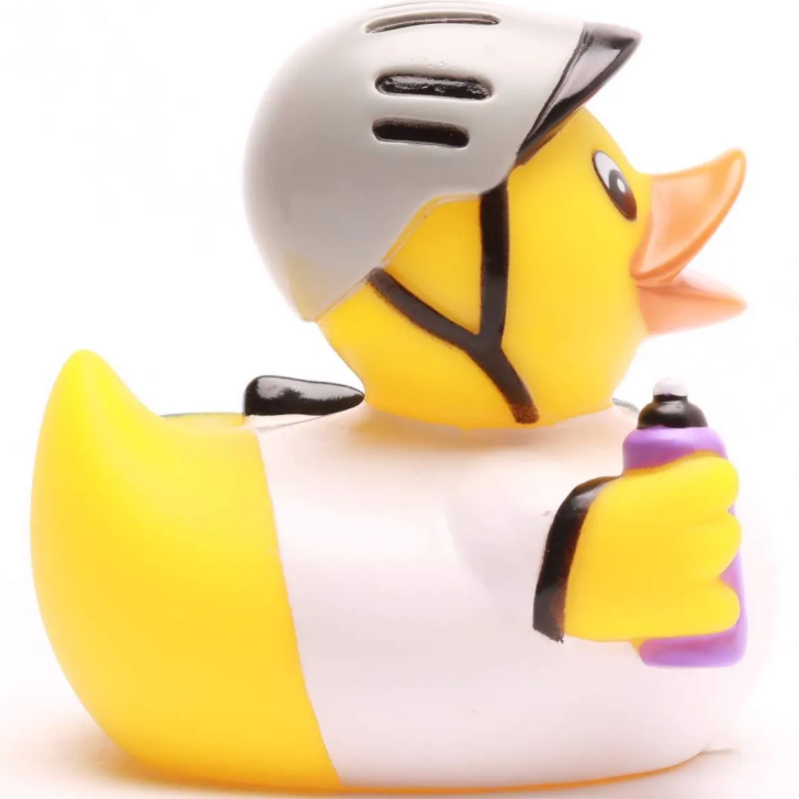 Canard de bain cycliste en vinyle – 8 cm